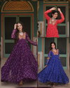 KA 1120 Bandhani Printed Navaratri Special Designer Gown Suppliers In India
